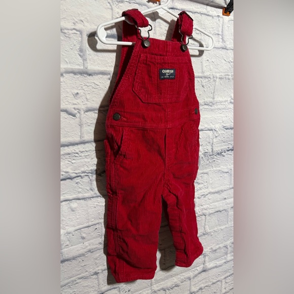 Vtg OshKosh B'gosh Kids Red Vestbak Corduroy Overalls, Size 18 months - Picture 4 of 8